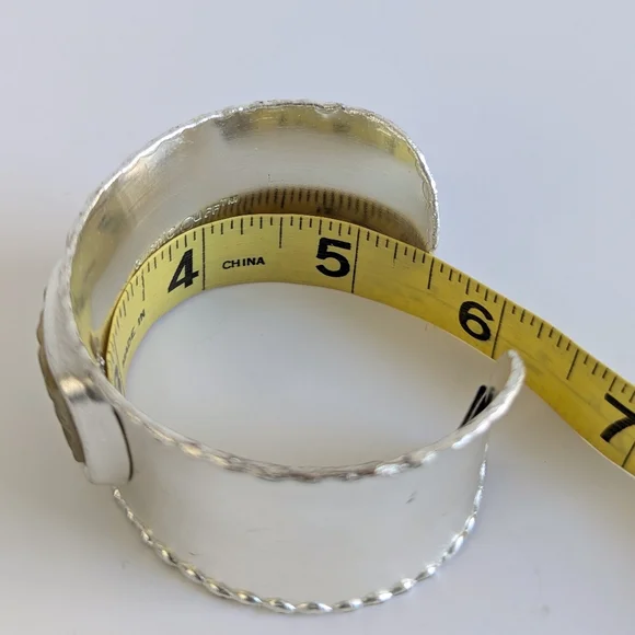 Set/ 2 Rustic Cuff Open Cuff Bracelets Silver Tone Mixed Metal - Picture 7 of 10